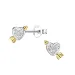 Herz Zirkon Kinderohrringe in Silber mit vergoldetem Silber - Little Ones