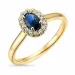 Saphir rosettenring in 14 karat gold 0,12 ct 0,65 ct