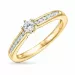 weißem Diamant Gold Ring in 14 Karat Gold 0,14 ct 0,08 ct