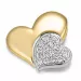 Herz Diamant Anhänger in 14 karat Gold- und Weißgold 0,151 ct
