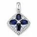 viereckigem Saphir Diamantanhänger in 14 karat Weißgold 0,247 ct 1,40 ct