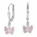 Rosa Schmetterlinge Ohrringe in Silber