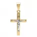 19 x 11 MM Kreuz mit Jesus Anhänger aus 9 Karat Gold und Weißgold