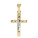 19 x 11 MM Kreuz mit Jesus Anhänger aus 9 Karat Gold und Weißgold