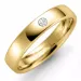 4 mm Trauring aus 14 Karat Gold 0,03 ct