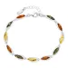 mehrfarbigem Bernstein Armband aus Silber