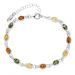 mehrfarbigem Bernstein Armband aus Silber