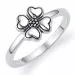 Kleeblatt ring aus oxidiertem sterlingsilber
