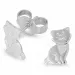 Katzen Ohrringe in rhodiniertem Silber