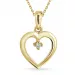 Herz Diamant Halskette aus vergoldetem Sterlingsilber und Anhänger aus 8 Karat Gold