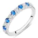 blauem Memoirering aus Silber