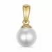 6 mm Silber weiß Perle Anhänger aus 9 Karat Gold
