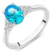 blauem Zirkon Ring aus Silber