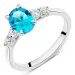 blauem Zirkon Ring aus Silber