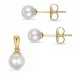 6 und 5 mm elfenbeinweiß Perle Set mit Ohrringe und Anhänger in 9 Karat Gold