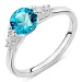 blauem Zirkon Ring aus Silber
