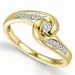 abstraktem Diamantring in 9 Karat Gold- und Weißgold 0,05 ct