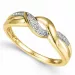 Elegant abstraktem Diamant Ring in 9 Karat Gold- und Weißgold 0,02 ct