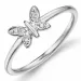 Schmetterlinge Diamant Ring in 9 Karat Weißgold 0,02 ct