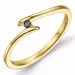 schwarz Diamant Ring in 9 Karat Gold 0,02 ct