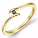 schwarz Diamant Ring in 9 Karat Gold 0,02 ct