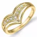 V Diamant Ring in 9 Karat Gold 0,06 ct