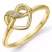 Herz Diamant Ring in 9 Karat Gold 0,008 ct