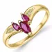 V Rubin Diamantring in 9 Karat Gold 0,01 ct 0,54 ct