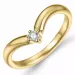 V Diamant Ring in 9 Karat Gold 0,05 ct