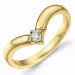 V diamant ring in 9 karat gold 0,08 ct