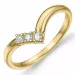 V Diamant Ring in 9 Karat Gold 0,12 ct