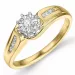 Blumen Diamant Ring in 9 Karat Gold- und Weißgold 0,04 ct 0,06 ct