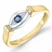 Saphir Ring in 9 Karat Gold- und Weißgold 0,07 ct