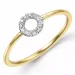 runder Diamantring in 9 Karat Gold- und Weißgold 0,06 ct