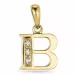 Buchstab b diamant anhänger in 9 karat gold 0,02 ct