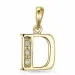 Buchstab d diamant anhänger in 9 karat gold 0,02 ct