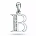 buchstab b Diamant Anhänger in 9 karat Weißgold 0,05 ct
