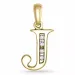 buchstab j Diamant Anhänger in 9 karat Gold 0,04 ct