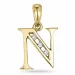 buchstab n Diamant Anhänger in 9 karat Gold 0,03 ct
