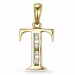 buchstab t Diamant Anhänger in 9 karat Gold 0,04 ct