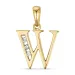 buchstab W Diamant Anhänger in 9 karat Gold 0,03 ct