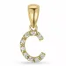 Buchstab c diamant anhänger in 9 karat gold 0,05 ct