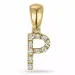 Buchstab p diamant anhänger in 9 karat gold 0,06 ct