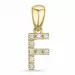 buchstab f Diamant Anhänger in 9 karat Gold 0,061 ct