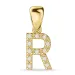 buchstab r Diamant Anhänger in 14 karat Gold 0,08 ct