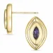 ovalen Amethyst Solitärohrstecker in 9 Karat Gold mit Amethyst 