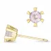 2 x 0,25 ct altrosa Quarz Solitärohrstecker in 9 Karat Gold mit Quarz