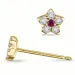 Stern Ohrstecker in 9 Karat Gold mit Rubin und Diamant