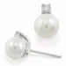 Perle Diamantohrringe in 9 Karat Weißgold mit Diamant 