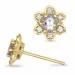 Blumen morganit Brillantohrringen in 9 Karat Gold mit morganit und Diamant